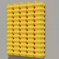 Vibrant Yellow Hexagonal Geometric Plate Decoration Featuring Structured Stacked Pattern Design 3d model