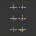 Colorful Toy Airplane Models In Various Colors And Designs On Dark Background