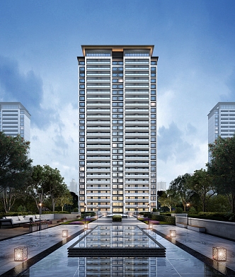 New Chinese-style Residential District High-rise Residential 3d model