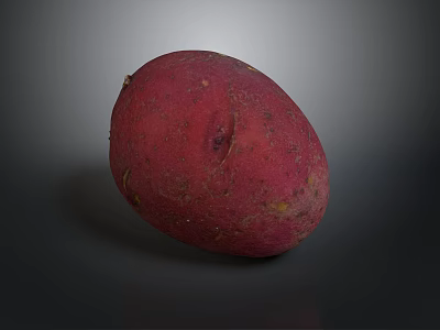 Vibrant Red Potato With Smooth Skin And Oval Shape On Dark Background 3d model