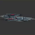 Futuristic Blue Sci Fi Spaceship Model With Multiple Engines And Detailed Structural Parts