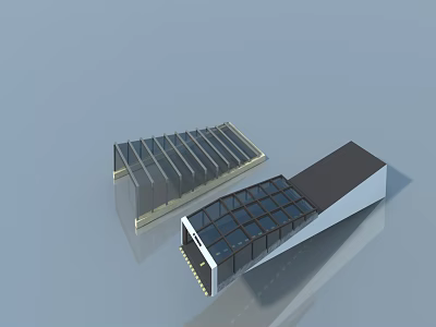 Modern Swing Door Design With Glass Panels And Metal Frame Structure 3d model