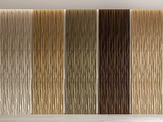 Wood veneer shaped wall trim panel 3d model