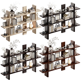 Decorative Bookshelf Decorative Rack Jewelry Books Book Ornaments Bookshelf 3d model