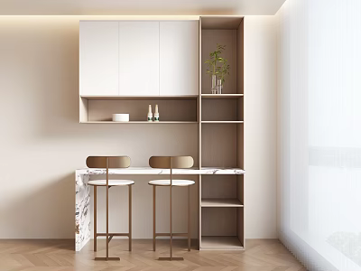 Western Kitchen Bar Chair Breakfast Cabinet Bar Sideboard Cabinet 3d model