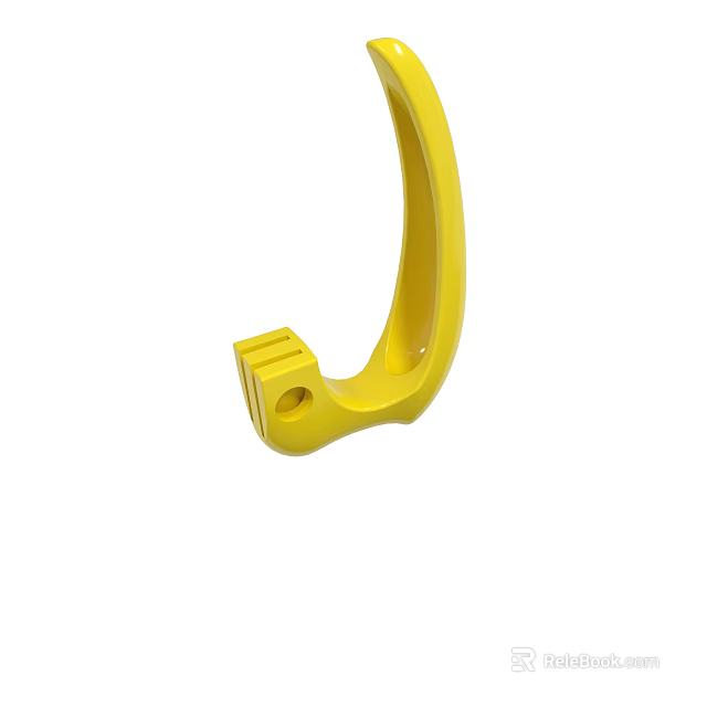 Yellow Curved Component Featuring Holes And Protruding Structure For Industrial Applications 3d model 