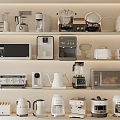 Kitchen Appliances Coffee Machine Bread Machine Rice Cooker Kettle Water Kettle Wall Breaking Machine Microwave Oven Oven Water Dispenser Chopsticks Box Gas Stove 3d model