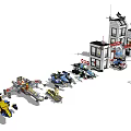 Colorful Building Block Models Including Helicopter Spaceship and Vehicle Sets
