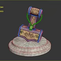 Hammer Warhammer Cartoon Hammer Magic Hammer Thor's Hammer Ancient Weapons Cold Weapons Medieval Items 3d model