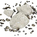 Pile of Natural Stones and Wood Pieces as Raw Decorative Materials