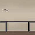 Modern Red Poliform Office Desk Against Beige Wall On Wooden Floor