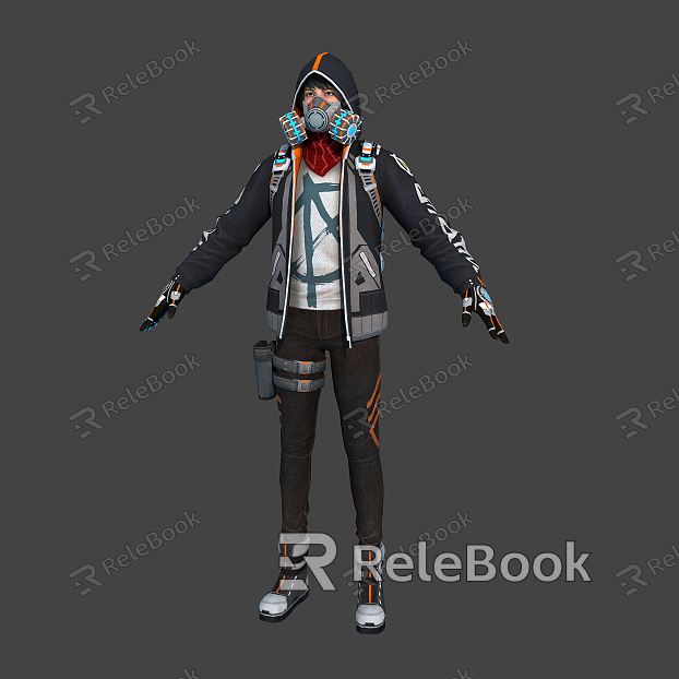 Modern man gas mask teenager model