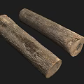 Two Natural Solid Wood Logs With Rustic Texture For Decorative And Construction Use