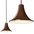 Modern Brown Conical Pendant Lights With White Luminous Interior Design 3d model