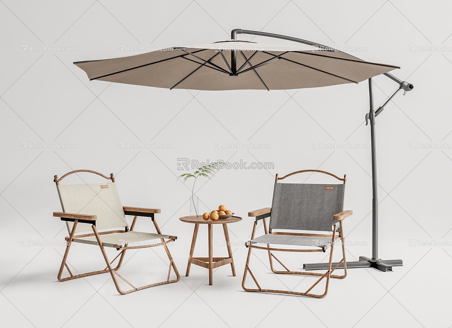 Modern Outdoor Dining Table and Chair 3d model