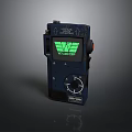 Portable Computer Terminal With Dark Blue Casing Green Display And Control Knobs