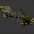 Stone Arch Architectural Structure With Green Vines And Stone Path