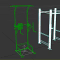 Red Padded Pull Up Station And Metal Squat Rack For Home Gym Fitness Equipment