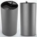 Minimalist Modern Two Gray Cylindrical Washbasins With Sleek Surface Design 3d model