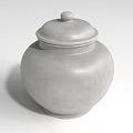 Ceramic Jar With Light Gray Smooth Surface And Simple Lid Design