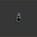 Futuristic Blue Metallic Energy Weapon with Shiny Surface and Sci Fi Design Details