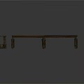 Rustic Wooden Pallet Platform with Small Ladder Shelf and Sturdy Legs