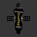 Blue Frame Unicycle With Orange Rim Wheel And Black Seat With Yellow Accents And Reflection