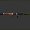 Rocket Launcher With Orange And Black Body Two Green Warheads White Details Cylindrical Tube
