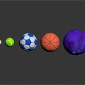 Soccer Ball Bowling Tennis Basketball Ball Sporting Goods Sporting Goods 3d model