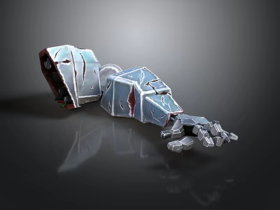 Mechanical Device Metallic Structure With Red Accents And Robotic Claw Design 3d model
