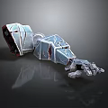 Mechanical Device Metallic Structure With Red Accents And Robotic Claw Design
