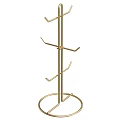 Gold Metal Freestanding Bathroom Accessories Towel Rack With Multi Tier Hooks