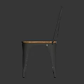 Vintage Metal Frame Wooden Seat Minimalist Design Leisure Chair For Home Decor