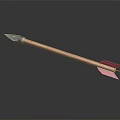 Handcrafted Traditional Arrow With Wooden Handle Metal Arrowhead And Pink Fletching