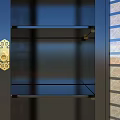 Two Different Design Bookcases With Glass Doors Lattice Panels And Gold Handle Drawers