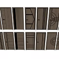 Modern Wooden Hinged Doors With Various Patterns And Home Designs 3d model