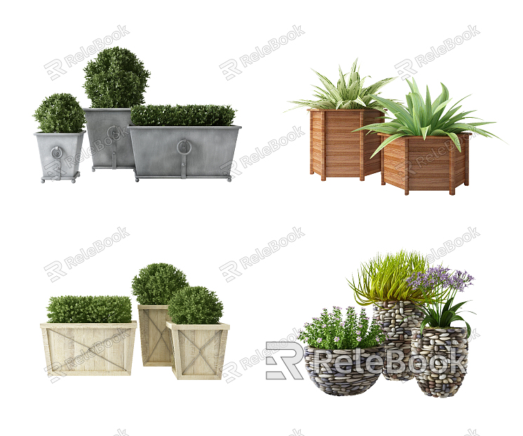 Modern Flower Bowl Flower Box Flower Groove model