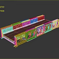 Truss Bridge Model With White Metal Structure Dark Deck And Railings Design