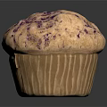 Delicious Freshly Baked Blueberry Muffin With Purple Swirls On Dark Background