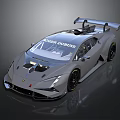 Gray Lamborghini Invencible Sports Car With Rear Spoiler And Aerodynamic Design