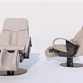 Modern Beige Recliner Chair With Adjustable Backrest Black Base Armrests And Contemporary Design