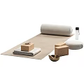 Yoga Meditation Sports Equipment Including Cork Blocks Mat Cushion Blanket Brass Bowl Water Bottle