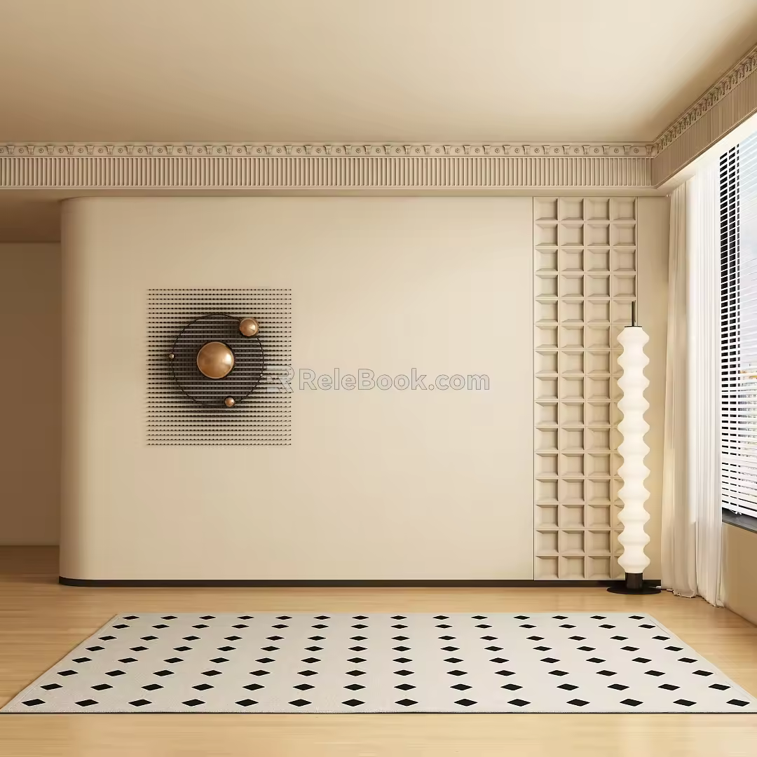 Middle ancient background wall 3d model