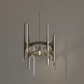 Modern Metal Chandelier With Geometric Shape And LED Light Strips Sleek Design