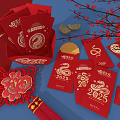 Red Envelope Year of the Snake Red Envelope New Year Red Envelope 3d model