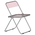 Folding Leisure Chair With Yellow Backrest Transparent Acrylic Seat And Silver Metal Frame