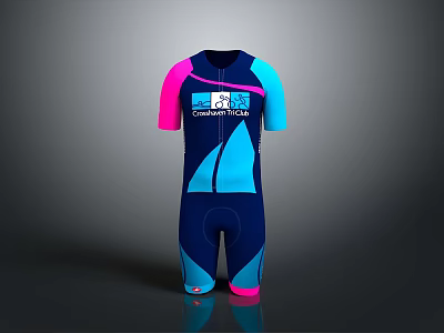 Blue And Pink Commonwealth Sportswear With Logo And Short Sleeves Design 3d model