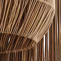 Natural Bamboo Woven Pendant Lights Three Hanging Lamps With Rustic Texture Design