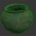 Hand Carved Ancient Pottery Sculpture With Textured Surface And Cracked Patterns 3d model