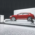 Illuminated Display Showcase Shelf with Light Strip and Flower Booth for SAIC Audi Car Exhibition